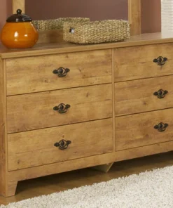 Dakota™ King Knotty Pine Bedroom Suite -Dakota Store KnottyPine 6Drawer