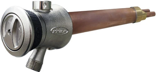 Prier® P-118 1/2" Sweat X 4" L Satin Nickel Finish Single-Handle Hot & Cold Anti-Siphon Wall Hydrant 1 Prier® P-118 1/2" Sweat X 4" L Satin Nickel Finish Single-Handle Hot & Cold Anti-Siphon Wall Hydrant