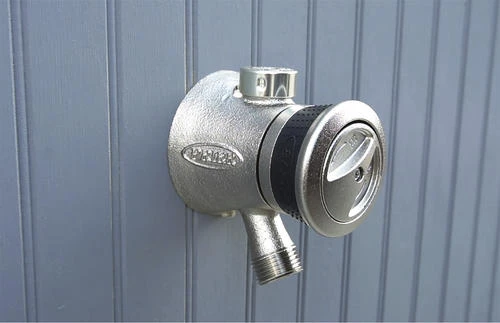 Prier® P-118 1/2" Sweat X 4" L Satin Nickel Finish Single-Handle Hot & Cold Anti-Siphon Wall Hydrant 3 Prier® P-118 1/2" Sweat X 4" L Satin Nickel Finish Single-Handle Hot & Cold Anti-Siphon Wall Hydrant - Image 3